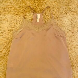 Anthroplogie pale pink/ lilac satin camisole tank Size XS New - never worn